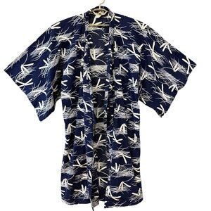 Vintage 70s Japanese Haori Robe Dragonfly Print Kimono Made in Japan Unisex 💜
